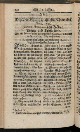 XVI. Bey Beerdigung christlicher Eheweiber.