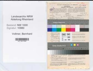 Entnazifizierung Bernhard Vollmer, geb. 12.03.1886 (Staatsarchivar)