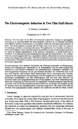 The electromagnetic induction in two thin half-sheets