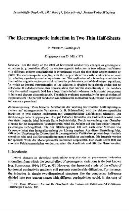 The electromagnetic induction in two thin half-sheets