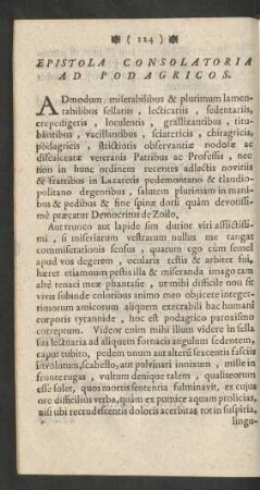 Epistola Consolatoria Ad Podagricos