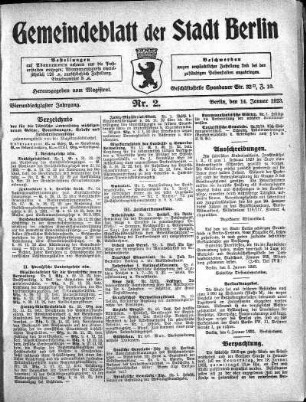 1923,2: Nr. 2, 14. Januar 1923