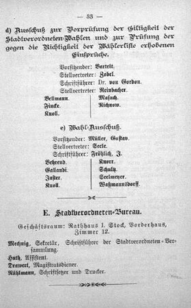 E. Stadtverordneten-Bureau