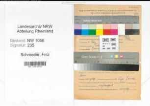 Entnazifizierung Fritz Schroeder , geb. 04.03.1901 (Beamter)
