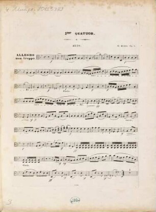 Zweites Quartett : für 2 Violinen, Viola und Violoncell ; Op. 5