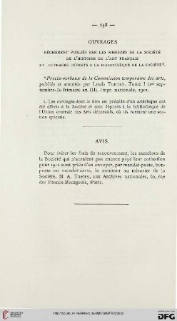 Ouvrages récemment publiés par les membres de la Société