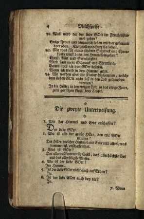 Die zweyte Unterweisung