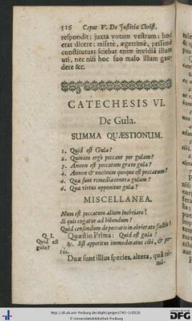 Catechesis VI. De Gula.