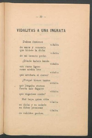 Vidalitas a una ingrata