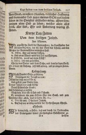 537-554, Dritter Absatz. Kurtze Tag-Zeiten; Litaney