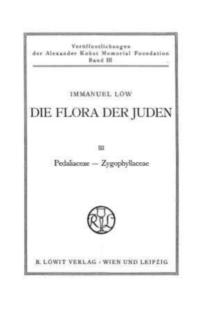 Die Flora der Juden / Immanuel Löw