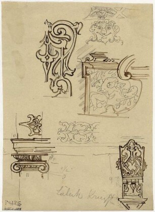Lübecker Rathaus, Ornamente aus der Kriegsstube
