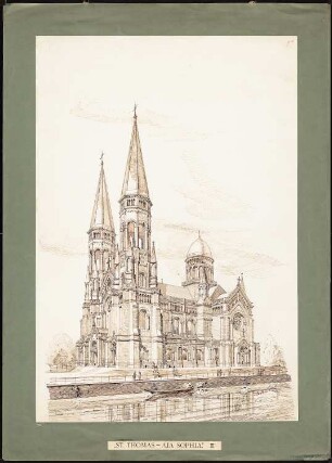 Evangelische Garnisonkirche, Straßburg Wettbewerb: Perspektivische Ansicht