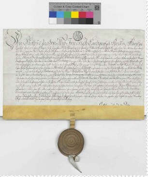 Landgraf Friedrich von Hessen belehnt Fr. Jo. Chr. von Dassel mit Land vor Seelse.