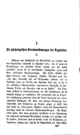 Die psychologischen Grundanschauungen der Regulative II