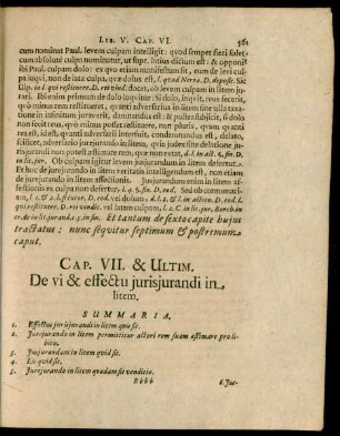Cap. VII. & Ultim. De vi & effectu iurisiurandi in litem.