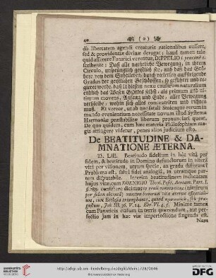 De Beatitudine & damnatione aeterna