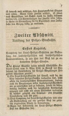 Zweiter Abschnitt. Ausübung des Polizei-Strafrechts