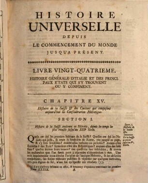 Histoire Universelle, Depuis Le Commencement Du Monde, Jusqu'A Present, 39. L' Histoire de la Suisse ... et le commencement de l'Histoire de l'Empire d'Allemagne