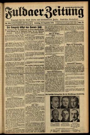 Erste Ausgabe vom Sonntag, den 20. Dezember 1931.