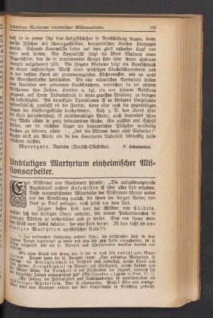 Unblutiges Martyrium einheimischer Missionsarbeiter