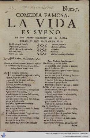 La vida es sueño : comedia famosa