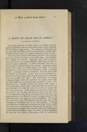 A White or Black South Africa?