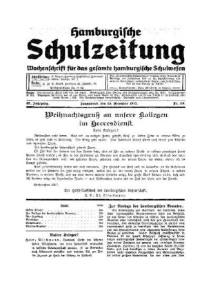 Zur Notlage der hamburgischen Beamten