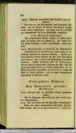 Siebzehnter Abschnitt. Vom Bestandwesen thierischer Substanzen