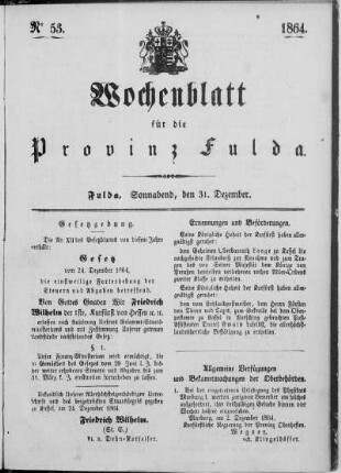 Nr. 53, Ausgabe vom 31. Dezember 1864