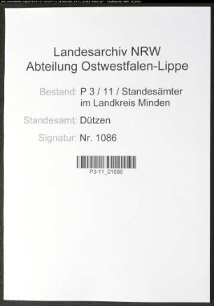Sterberegister Standesamt Dützen