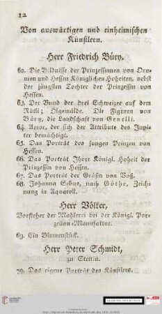 Von auswärtigen und einheimischen Künstlern