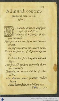 Ad mundi contemptum exhortatio elegiaca