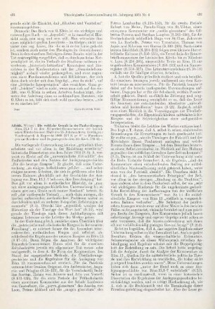 431-433 [Rezension] Affeldt, Werner, Die weltliche Gewalt in der Paulus-Exegese