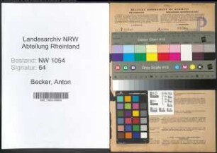 Entnazifizierung Anton Becker , geb. 26.04.1886 (Steuersekretaer)