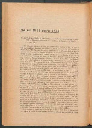 "Documentos para la historia de Arequipa" por Víctor M. Barriga