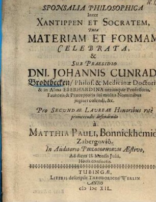 Sponsalia Philosophica Inter Xantippen Et Socratem