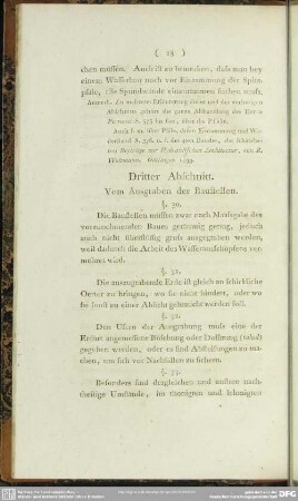 Dritter Abschnitt. Vom Ausgraben der Baustellen