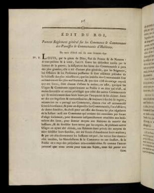 96-102, Édit Du Roi, Portant Réglement général ...