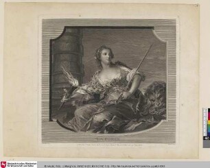 LA FORCE [Marie Anne, Herzogin von Châteauroux, unter dem Sinnbild: La Force, sitzend dargestellt]
