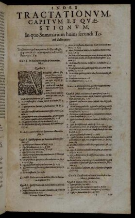 Index Tractationum, Capitum Et Quæstionum [...]