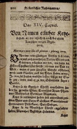 Das XIV. Capitel. Von Namen etlicher Ketzereyen ...