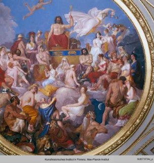 Innendekoration : Der Olymp, Jupiter mit den Göttern des Trojanischen Krieges