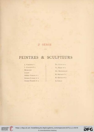 2e Série: Peintres & Sculpteurs