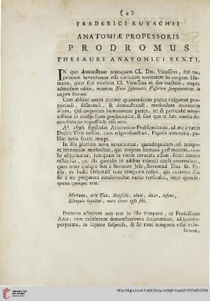 Prodromus Thesaurus anatomicus sexti