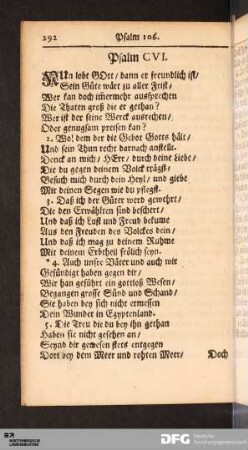 Psalm CVI, CVII, CVIII, CIX