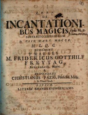De incantationibus magicis