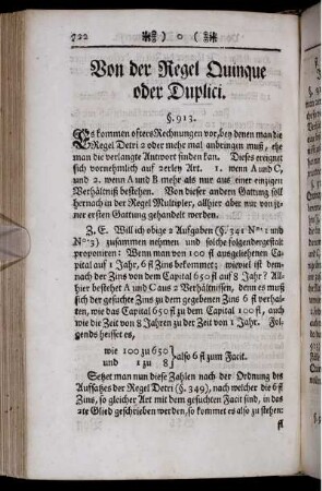 Von der Regel Quinque oder Duplici.