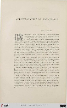 Correspondance de l'Allemagne