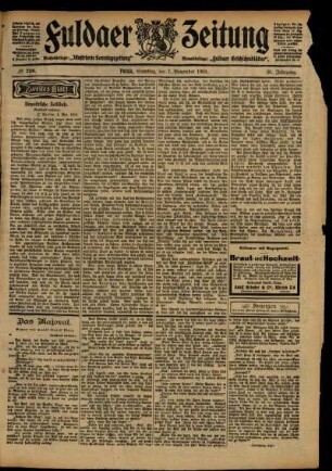 Zweite Ausgabe vom Samstag, den 07. November 1903.